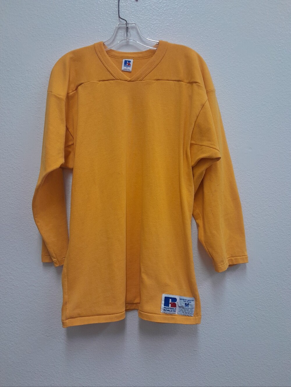 Vintage Russell Athletic Men’s Medium Blank Heavy Cotton Football Jersey 80s USA